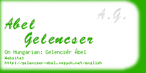 abel gelencser business card